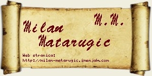 Milan Matarugić vizit kartica